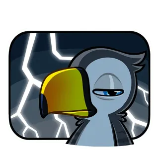 😠 desenho animado, pássaro, tucano, tempestade, relâmpago, animal telegram sticker