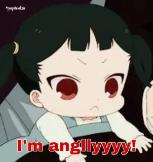 😤 I'm angllyyyy! zły, anime, kreskówka, mem telegram sticker