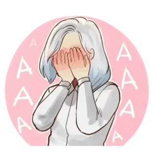 🙈 animé, fille, timide, rougissant, mignon, fille animé, se cacher le visage telegram sticker