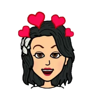 😍 Bitmoji, Avatar, Herzen, Cartoon, Liebe, Frau telegram sticker