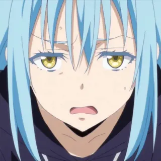 😓 Rimuru Tempest That Time I Got Reincarnated as a Slime Anime, Manga, Rimuru Tempest, Slime, Isekai, Fantaisie telegram sticker