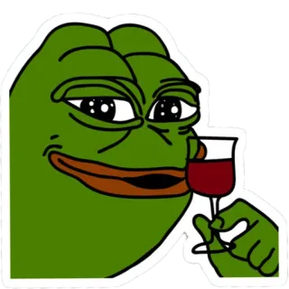 🍷 Pepe the Frog Pepe the Frog, meme, drinking, wine, internet culture whatsapp sticker