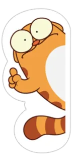 😐 chat, animal, orange, dessin animé, autocollant telegram sticker