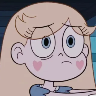 😕 Star Butterfly Star vs. the Forces of Evil アニメ, キャラクター, 女の子, 悲しい, ブロンド, スター・バタフライ, かわいい telegram sticker
