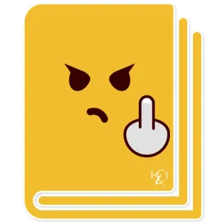 📔 dedo corazón, emoji, gesto ofensivo, dibujo animado, ilustración telegram sticker