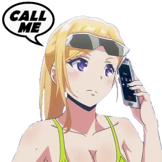 📱 CALL ME anime, girl, call, phone, blonde, sticker whatsapp sticker