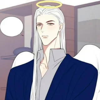 ☁️ ángel, alas, halo, hombre, dibujos animados, anime whatsapp sticker