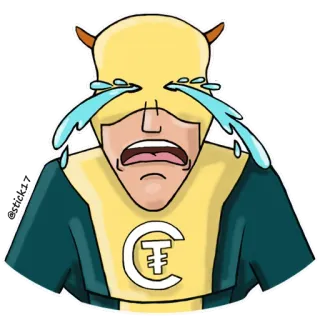 😭 哭泣, 悲伤, 超级英雄, 情绪化, 卡通, 贴纸 whatsapp sticker