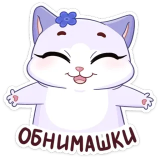 🤗 ОБНИМАШКИ chat, autocollant, mignon, câlin, animal, dessin animé whatsapp sticker