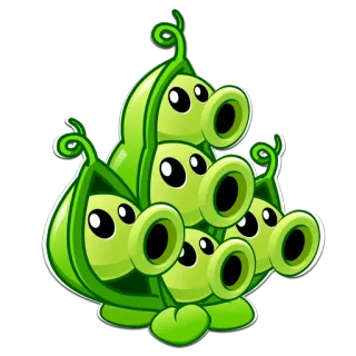 🌿 Plants vs Zombies, นักยิงถั่ว, วิดีโอเกม, พืช telegram sticker