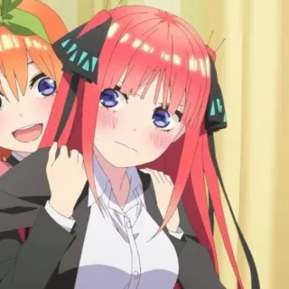 🍷 Nino Nakano The Quintessential Quintuplets Anime, Desenho animado, As Quíntuplas, Nino Nakano, Fofo, Kawaii whatsapp sticker