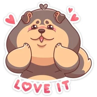 😍 LOVE IT chó, chó con, yêu, trái tim, dễ thương, đáng yêu, nhãn dán telegram sticker