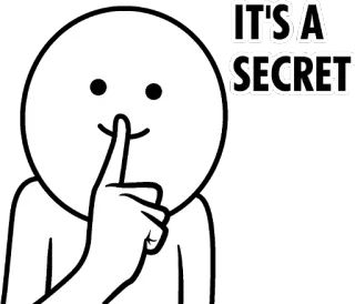 🤫 IT'S A SECRET secret, shh, quiet, confidential, cartoon, finger telegram sticker