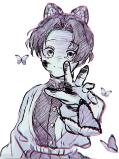 😔 Shinobu Kocho Demon Slayer Anime, Manga, Papillon, Demon Slayer, Shinobu Kocho, Personnage telegram sticker