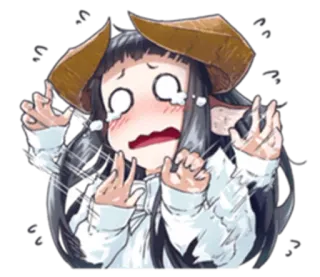 😨 pianto, anime, corna, spaventato, personaggio, fantasy telegram sticker