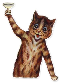 🍸 cat, toast, celebration, party, kitten, cheers, drinking, humor telegram sticker