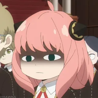 🍥 Anya Spy x Family Anime, Fille, En colère, Spy x Family, Anya telegram sticker