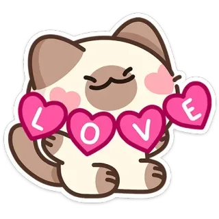 🐱 LOVE Katze, Liebe, Herzen, Valentinstag, süß, kawaii telegram sticker