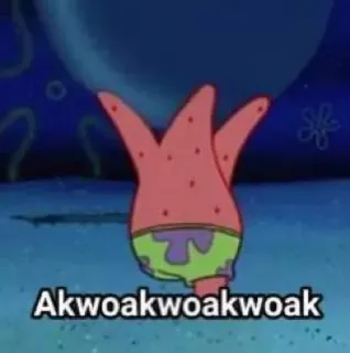 🤣 Patrick Star Spongebob Squarepants Akwoakwoakwoakwoak 卡通, 海绵宝宝, 派大星, 星星, 搞笑, 水生 whatsapp sticker