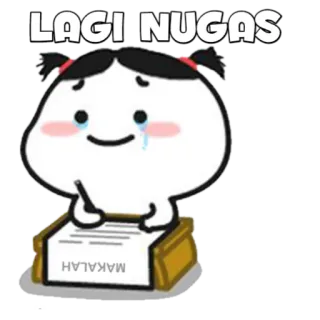 🍡 LAGI NUGAS dessin animé, devoirs, pleurer, étudiant, dissertation telegram sticker