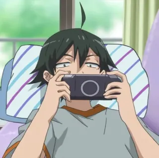🕸 Hachiman Hikigaya My Teen Romantic Comedy SNAFU Anime, Personagem, Gaming, Hachiman Hikigaya, PSP telegram sticker