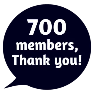 ❤ 700 members, Thank you! Danke, Mitglieder, Feier, Meilenstein, Community whatsapp sticker
