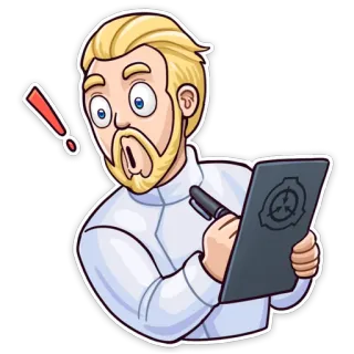 😯 SCP Foundation, doctor, scientist, research, shocked telegram sticker
