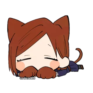 😴 @HAWKS Katze, Tier, süß, Cartoon, kawaii telegram sticker