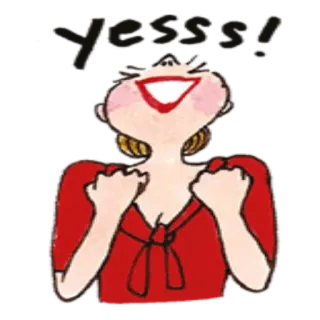 ✌ yesss! женщина, праздник, взволнована, радость, счастлива, успех telegram sticker
