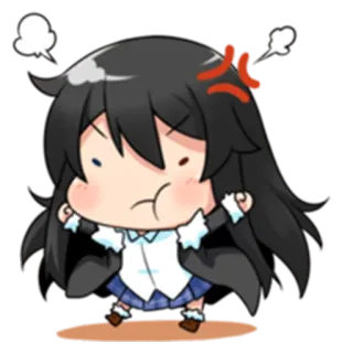 😡 angry, anime, chibi, cute, cartoon, frustrated telegram sticker