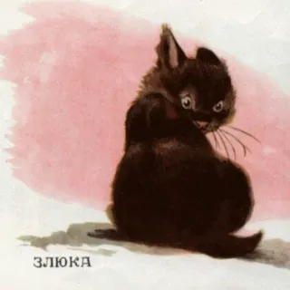 😐 ЗЛЮКА gato, gatinho, animal, fofo, vintage, animal de estimação telegram sticker