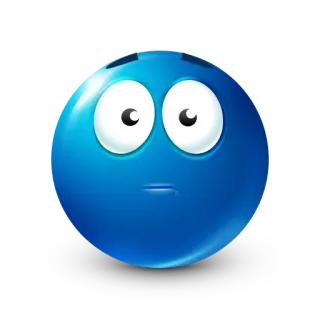 😐 azul, emoji, triste, pensativo, preocupado, cara, dibujo animado whatsapp sticker