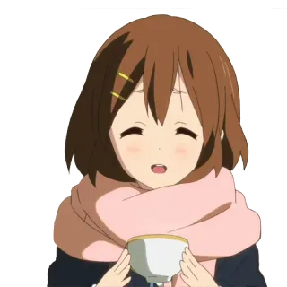 😊 Yui Hirasawa K-On! Anime, Fofo, Garota, K-On!, Yui Hirasawa, Chá telegram sticker