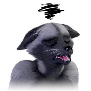 😵 Katze, Tier, Haustier, traurig, weinend, grau telegram sticker