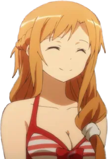 😊 Asuna Yuuki Sword Art Online Anime, Garota, Roupa de banho, Asuna, Sword Art Online, Personagem telegram sticker