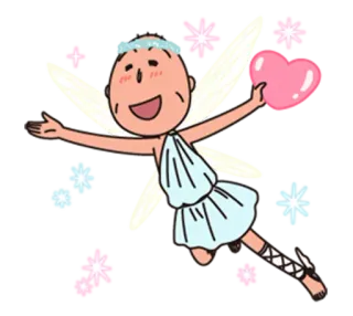 ❤ cupidon, cœur, amour, dessin animé, mignon, personnage telegram sticker