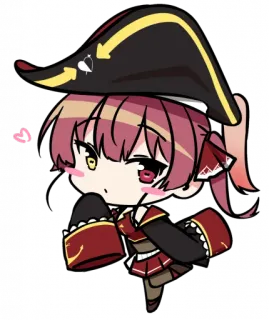 😘 Anime, Sticker, Dessin animé, Personnage, Pirate, Mignon telegram sticker