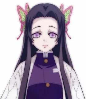 🌺 Kanae Kocho Demon Slayer Anime, Demon Slayer, Kanae Kocho, Karakter, Kupu-kupu, Hiasan rambut telegram sticker