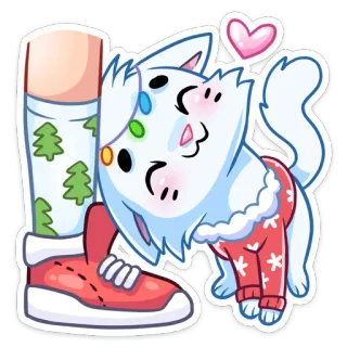 ☺️ gato, gatinho, desenho animado, fofo, coração, feriado telegram sticker