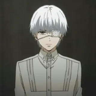 💉 Ken Kaneki Tokyo Ghoul 애니메이션, 도쿄 구울, 카네키 켄, 흰머리, 안대, 만화 telegram sticker