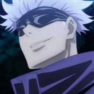 🥡 Gojo Satoru Jujutsu Kaisen anime, gojo satoru, jujutsu kaisen, character, smiling, anime character telegram sticker