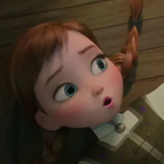 😯 Anna Frozen disney, animated, cartoon, princess, movie character telegram sticker