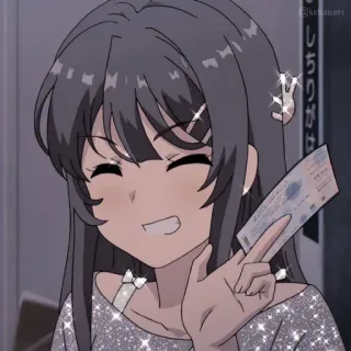 ❤️ Mai Sakurajima Rascal Does Not Dream of Bunny Girl Senpai Anime, Bunny Girl Senpai, Mai Sakurajima, Personagem, Brilho, Fofo, Bilhete whatsapp sticker