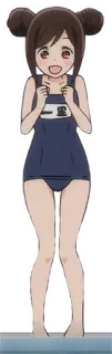 🌊 一富士 Anime, Personaggio, Costume da bagno scolastico, Ragazza telegram sticker