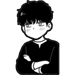🧐 anime, manga, cartoon, character, boy, serious telegram sticker
