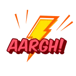 ⚡️ AARGH! Strip, Uitroep, Bliksem, Onomatopee telegram sticker