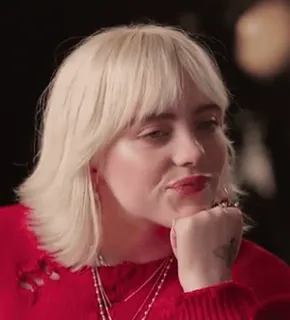 😐 Billie Eilish นักร้อง, คนดัง, บุคคล, ผู้หญิง, ผมบลอนด์ telegram sticker