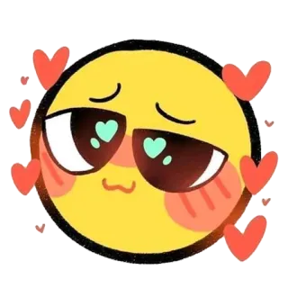 ☺️ emoji, love, hearts, cartoon, happy, romantic telegram sticker
