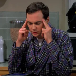 🤔 Sheldon Cooper The Big Bang Theory Sheldon Cooper, The Big Bang Theory, thinking, brain, tv show, sitcom telegram sticker
