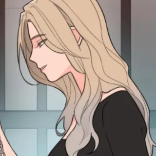 🖤 mulher, ilustração, retrato, arte, desenho animado, loira whatsapp sticker
